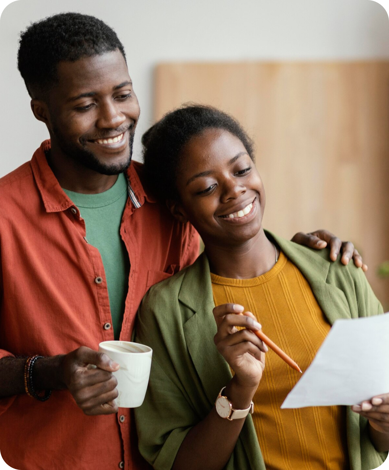 Friends smiling on beach